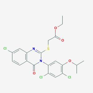 Ethyl 2-{[7-chloro-3-(2,4-dichloro-5-isopropoxyphenyl)-4-oxo-3,4-dihydro-2-quinazolinyl]sulfanyl}acetate