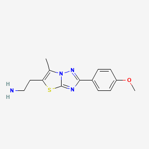 2-(2-(4-Methoxyphenyl)-6-methylthiazolo[3,2-b][1,2,4]triazol-5-yl)ethanamine