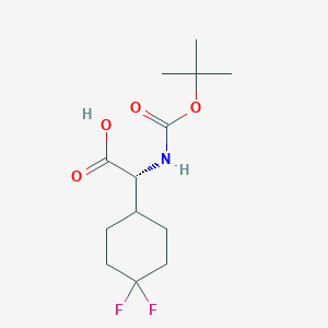 molecular formula C13H21F2NO4 B2884588 (R)-2-((tert-Butoxycarbonyl)amino)-2-(4,4-difluorocyclohexyl)acetic acid CAS No. 1956437-69-6
