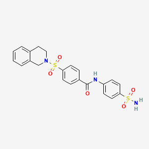 molecular formula C22H21N3O5S2 B2884591 4-((3,4-dihydroisoquinolin-2(1H)-yl)sulfonyl)-N-(4-sulfamoylphenyl)benzamide CAS No. 391876-79-2