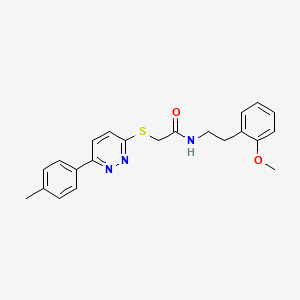 molecular formula C22H23N3O2S B2884601 N-(2-methoxyphenethyl)-2-((6-(p-tolyl)pyridazin-3-yl)thio)acetamide CAS No. 872694-77-4