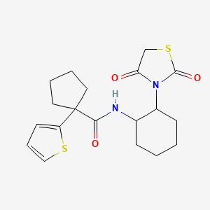 N-(2-(2,4-dioxothiazolidin-3-yl)cyclohexyl)-1-(thiophen-2-yl)cyclopentanecarboxamide