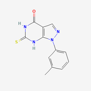 molecular formula C12H10N4OS B2884606 6-Mercapto-1-(m-tolyl)-1H-pyrazolo[3,4-d]pyrimidin-4(5H)-one CAS No. 1416344-86-9