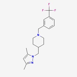 4-((3,5-dimethyl-1H-pyrazol-1-yl)methyl)-1-(3-(trifluoromethyl)benzyl)piperidine