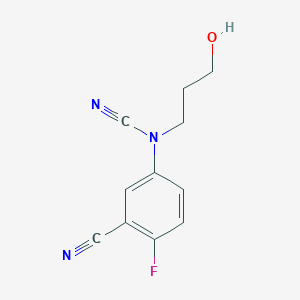 molecular formula C11H10FN3O B2884615 (3-Cyano-4-fluorophenyl)-(3-hydroxypropyl)cyanamide CAS No. 1436061-69-6