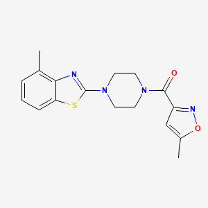 molecular formula C17H18N4O2S B2884624 (4-(4-Methylbenzo[d]thiazol-2-yl)piperazin-1-yl)(5-methylisoxazol-3-yl)methanone CAS No. 955678-31-6