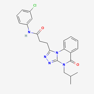molecular formula C22H22ClN5O2 B2884625 N-(3-chlorophenyl)-3-[4-(2-methylpropyl)-5-oxo-4H,5H-[1,2,4]triazolo[4,3-a]quinazolin-1-yl]propanamide CAS No. 902972-59-2