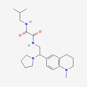 molecular formula C22H34N4O2 B2884627 N-isobutyl-N'-[2-(1-methyl-1,2,3,4-tetrahydroquinolin-6-yl)-2-pyrrolidin-1-ylethyl]ethanediamide CAS No. 922119-85-5