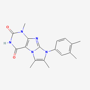 molecular formula C18H19N5O2 B2884628 8-(3,4-dimethylphenyl)-1,6,7-trimethyl-1H-imidazo[2,1-f]purine-2,4(3H,8H)-dione CAS No. 879441-68-6