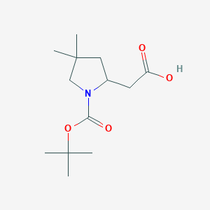 molecular formula C13H23NO4 B2884637 2-{1-[(Tert-butoxy)carbonyl]-4,4-dimethylpyrrolidin-2-yl}acetic acid CAS No. 2167516-48-3