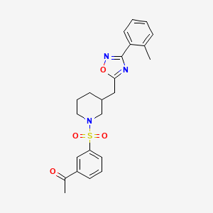 1-(3-((3-((3-(o-Tolyl)-1,2,4-oxadiazol-5-yl)methyl)piperidin-1-yl)sulfonyl)phenyl)ethanone