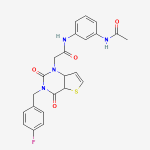 molecular formula C23H19FN4O4S B2884641 N-(3-acetamidophenyl)-2-{3-[(4-fluorophenyl)methyl]-2,4-dioxo-1H,2H,3H,4H-thieno[3,2-d]pyrimidin-1-yl}acetamide CAS No. 1252826-42-8
