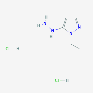molecular formula C5H12Cl2N4 B2884644 1-Ethyl-5-hydrazinyl-1H-pyrazole dihydrochloride CAS No. 1855898-89-3
