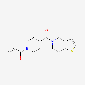 B2884646 1-[4-(4-Methyl-6,7-dihydro-4H-thieno[3,2-c]pyridine-5-carbonyl)piperidin-1-yl]prop-2-en-1-one CAS No. 2361827-94-1