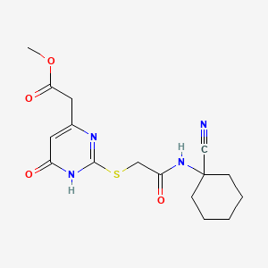 Methyl 2-[2-({[(1-cyanocyclohexyl)carbamoyl]methyl}sulfanyl)-6-oxo-1,6-dihydropyrimidin-4-yl]acetate