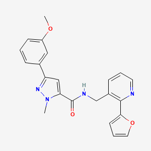N-((2-(furan-2-yl)pyridin-3-yl)methyl)-3-(3-methoxyphenyl)-1-methyl-1H-pyrazole-5-carboxamide