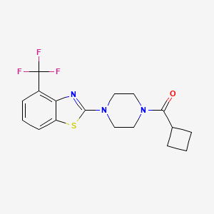 molecular formula C17H18F3N3OS B2884660 2-(4-cyclobutanecarbonylpiperazin-1-yl)-4-(trifluoromethyl)-1,3-benzothiazole CAS No. 1396626-85-9