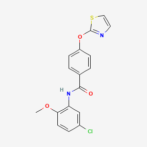 molecular formula C17H13ClN2O3S B2884663 N-(5-chloro-2-methoxyphenyl)-4-(thiazol-2-yloxy)benzamide CAS No. 2034322-37-5