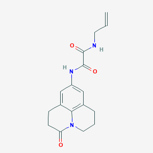 molecular formula C17H19N3O3 B2884665 N1-allyl-N2-(3-oxo-1,2,3,5,6,7-hexahydropyrido[3,2,1-ij]quinolin-9-yl)oxalamide CAS No. 898427-65-1