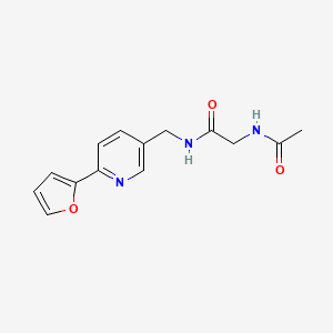 molecular formula C14H15N3O3 B2884669 2-acetamido-N-((6-(furan-2-yl)pyridin-3-yl)methyl)acetamide CAS No. 1903658-37-6