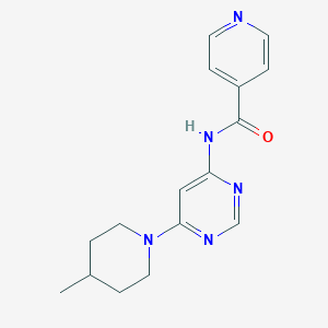 molecular formula C16H19N5O B2884672 N-[6-(4-methylpiperidin-1-yl)pyrimidin-4-yl]pyridine-4-carboxamide CAS No. 1396844-26-0