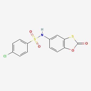 molecular formula C13H8ClNO4S2 B2884679 4-chloro-N-(2-oxo-1,3-benzoxathiol-5-yl)benzenesulfonamide CAS No. 518052-51-2