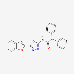 molecular formula C24H17N3O3 B2884681 N-(5-(benzofuran-2-yl)-1,3,4-oxadiazol-2-yl)-2,2-diphenylacetamide CAS No. 922075-79-4
