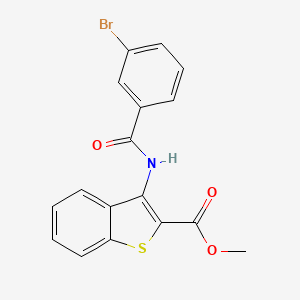 molecular formula C17H12BrNO3S B2884683 Methyl 3-(3-bromobenzamido)benzo[b]thiophene-2-carboxylate CAS No. 477490-11-2