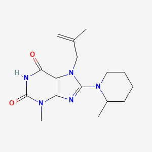 molecular formula C16H23N5O2 B2884690 3-methyl-7-(2-methylallyl)-8-(2-methylpiperidin-1-yl)-1H-purine-2,6(3H,7H)-dione CAS No. 672942-73-3