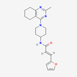 molecular formula C21H26N4O2 B2884691 (E)-3-(furan-2-yl)-N-(1-(2-methyl-5,6,7,8-tetrahydroquinazolin-4-yl)piperidin-4-yl)acrylamide CAS No. 2035004-35-2