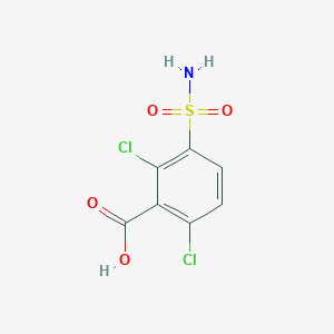 molecular formula C7H5Cl2NO4S B2884703 2,6-Dichloro-3-sulfamoylbenzoic acid CAS No. 72290-28-9