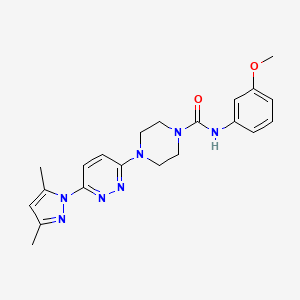 molecular formula C21H25N7O2 B2884710 4-(6-(3,5-二甲基-1H-吡唑-1-基)哒嗪-3-基)-N-(3-甲氧基苯基)哌嗪-1-甲酰胺 CAS No. 1014089-87-2