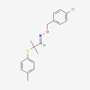 molecular formula C18H20ClNOS B2884728 2-methyl-2-[(4-methylphenyl)sulfanyl]propanal O-(4-chlorobenzyl)oxime CAS No. 477864-96-3