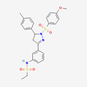 N-[3-[2-(4-methoxyphenyl)sulfonyl-3-(4-methylphenyl)-3,4-dihydropyrazol-5-yl]phenyl]ethanesulfonamide