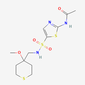 N-(5-(N-((4-methoxytetrahydro-2H-thiopyran-4-yl)methyl)sulfamoyl)thiazol-2-yl)acetamide