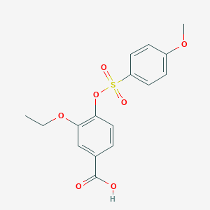 molecular formula C16H16O7S B2884744 3-Ethoxy-4-{[(4-methoxyphenyl)sulfonyl]oxy}benzoic acid CAS No. 1993014-82-6