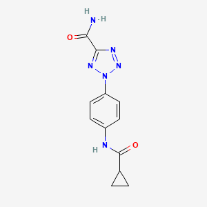 molecular formula C12H12N6O2 B2884751 2-(4-(cyclopropanecarboxamido)phenyl)-2H-tetrazole-5-carboxamide CAS No. 1351630-75-5