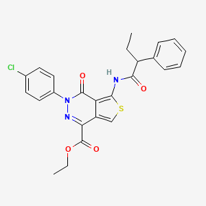 B2884754 Ethyl 3-(4-chlorophenyl)-4-oxo-5-(2-phenylbutanamido)-3,4-dihydrothieno[3,4-d]pyridazine-1-carboxylate CAS No. 851950-81-7