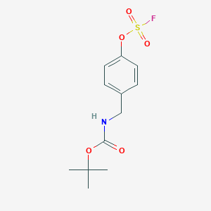 molecular formula C12H16FNO5S B2884757 Tert-butyl N-[(4-fluorosulfonyloxyphenyl)methyl]carbamate CAS No. 2411254-71-0