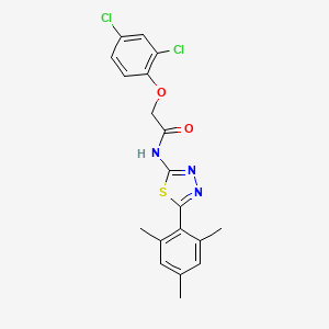 molecular formula C19H17Cl2N3O2S B2884761 2-(2,4-dichlorophenoxy)-N-[5-(2,4,6-trimethylphenyl)-1,3,4-thiadiazol-2-yl]acetamide CAS No. 391866-14-1