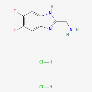 molecular formula C8H9Cl2F2N3 B2884764 (5,6-Difluoro-1H-benzo[d]imidazol-2-yl)methanamine dihydrochloride CAS No. 2342580-81-6