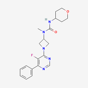 molecular formula C20H24FN5O2 B2884767 3-[1-(5-Fluoro-6-phenylpyrimidin-4-yl)azetidin-3-yl]-3-methyl-1-(oxan-4-yl)urea CAS No. 2380085-70-9