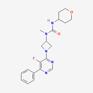 molecular formula C20H24FN5O2 B2884767 1-[1-(5-Fluoro-6-phenylpyrimidin-4-yl)azetidin-3-yl]-1-methyl-3-(oxan-4-yl)urea CAS No. 2380085-70-9