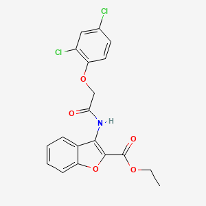 molecular formula C19H15Cl2NO5 B2884774 Ethyl 3-(2-(2,4-dichlorophenoxy)acetamido)benzofuran-2-carboxylate CAS No. 477501-11-4