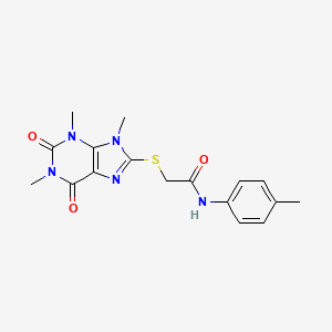 molecular formula C17H19N5O3S B2884791 N-(4-methylphenyl)-2-[(1,3,9-trimethyl-2,6-dioxo-2,3,6,9-tetrahydro-1H-purin-8-yl)sulfanyl]acetamide CAS No. 886904-31-0