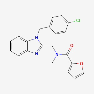 molecular formula C21H18ClN3O2 B2884805 N-({1-[(4-chlorophenyl)methyl]-1H-1,3-benzodiazol-2-yl}methyl)-N-methylfuran-2-carboxamide CAS No. 919976-19-5