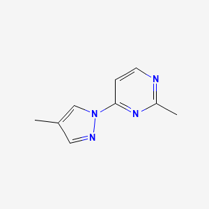 molecular formula C9H10N4 B2884810 2-methyl-4-(4-methyl-1H-pyrazol-1-yl)pyrimidine CAS No. 2310156-36-4