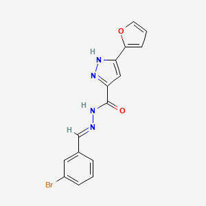molecular formula C15H11BrN4O2 B2884821 N'-[(E)-(3-bromophenyl)methylidene]-3-(furan-2-yl)-1H-pyrazole-5-carbohydrazide CAS No. 1285541-42-5