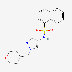 molecular formula C19H21N3O3S B2884832 N-(1-((tetrahydro-2H-pyran-4-yl)methyl)-1H-pyrazol-4-yl)naphthalene-1-sulfonamide CAS No. 1706077-50-0