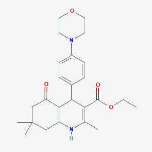 molecular formula C25H32N2O4 B2884837 Ethyl 2,7,7-trimethyl-4-(4-morpholin-4-ylphenyl)-5-oxo-1,4,6,8-tetrahydroquinoline-3-carboxylate CAS No. 328021-94-9